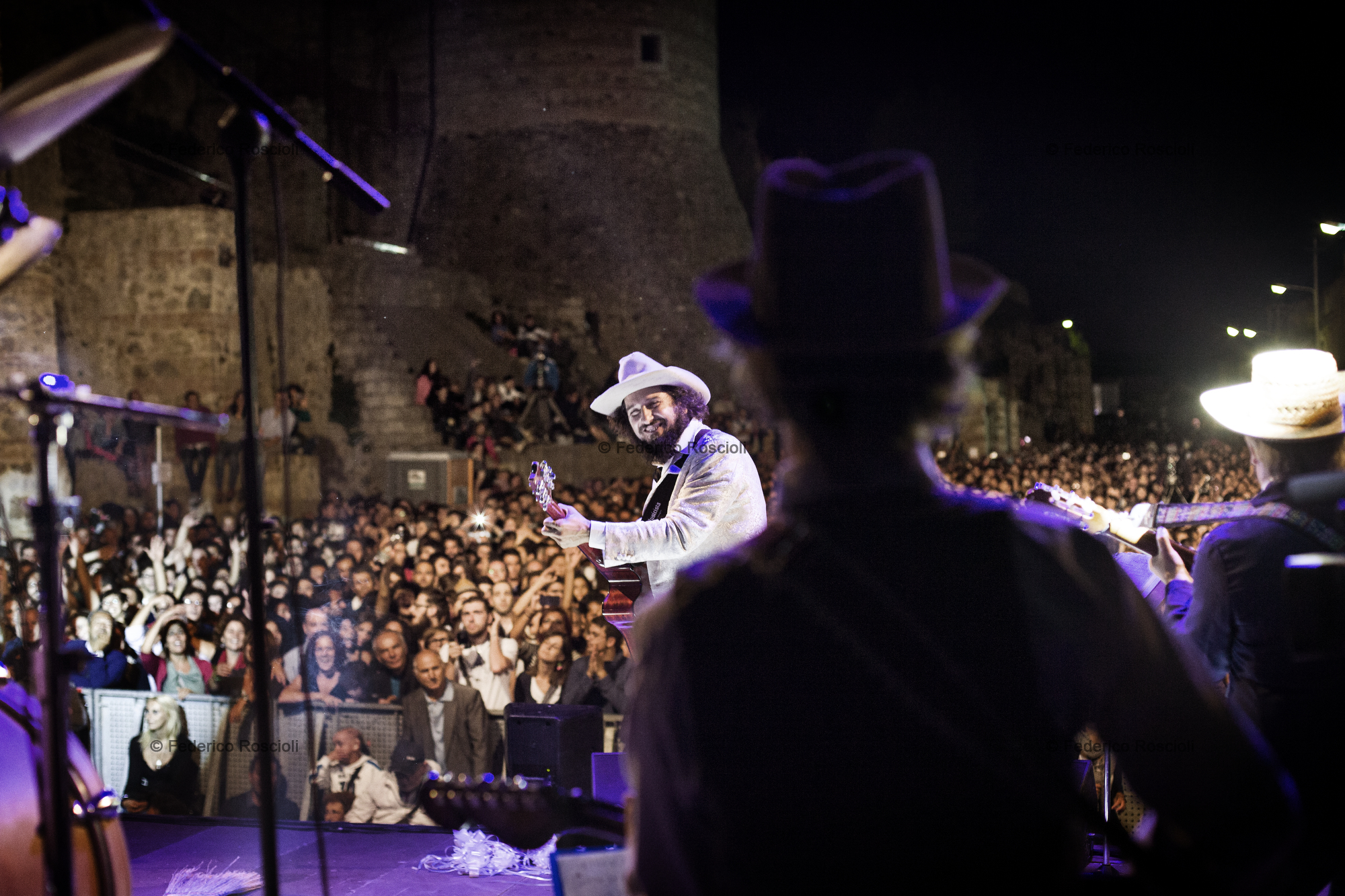 Calitri, Avellino, Italy. August 30, 2013. Final concert of the Sponz Fest in Calitri by Vinicio Capossela and La Banda della Posta.