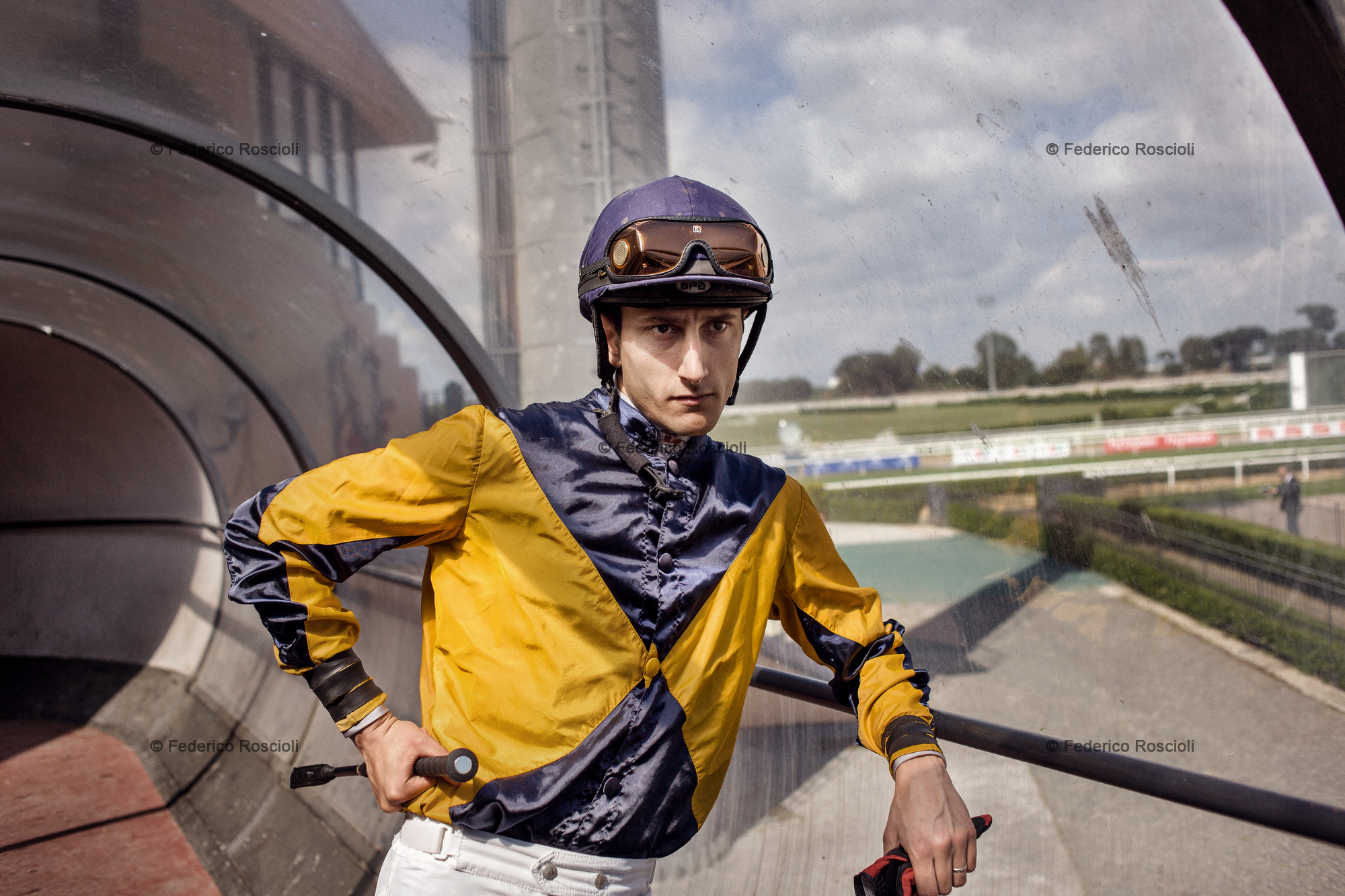 Capannelle, Rome, Italy. May 12, 2013. A jockey before the race on Grand Prix day in honor of the President of the Italian Republic in Capannelle. The jockeys had threatened not to run if the Ministry had not released the payment of arrears belonging to September 2012.