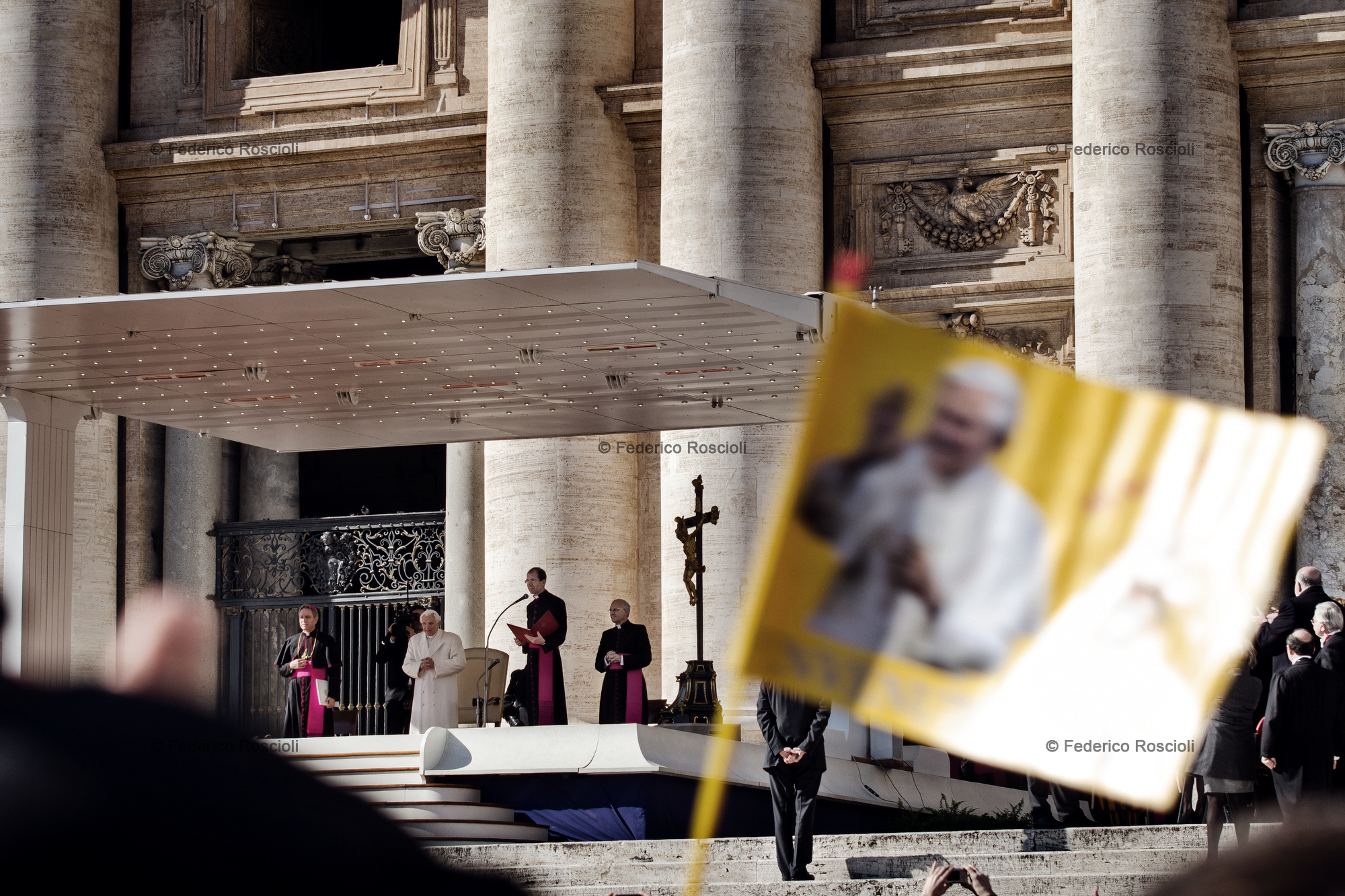 Vatican, Vatican City, February 27, 2013. Pope Benedict XVI during his last general audience in Saint Peter Square.